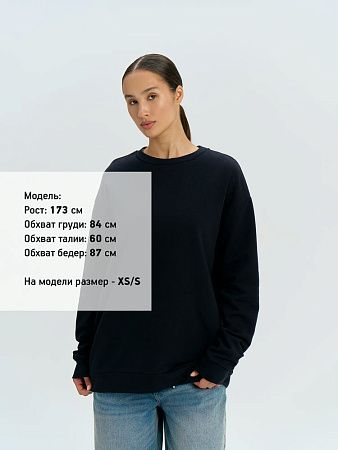 Свитшот оверсайз унисекс Omnifit, черный, размер XS/S