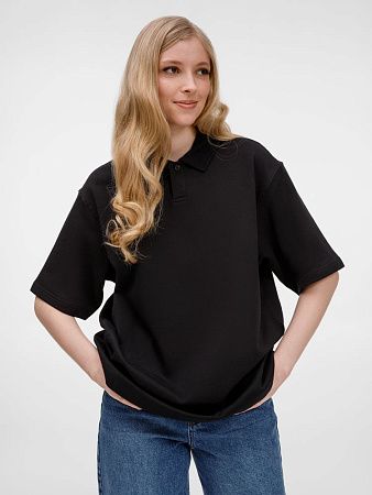 Рубашка поло унисекс Tiimi, черная, размер XS/S