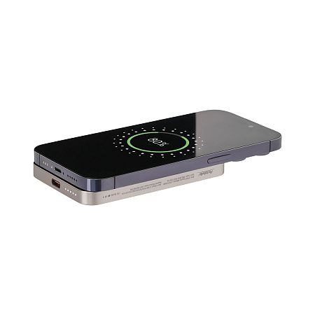 Внешний аккумулятор Артекс PD (Artex PD) 5000mAh с функцией беспроводной зарядки 15W, титановый