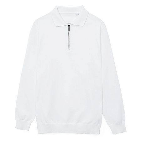 Рубашка поло мужская с длинным рукавом Terrazzo, белая, размер S/M