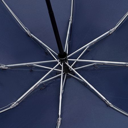 Зонт наоборот складной Futurum со светоотражающим кантом, темно-синий