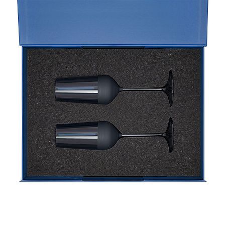 Подарочный набор 2 бокала для шампанского Сапфир (Sapphire) в синей коробке