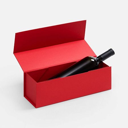 Коробка складная под бутылку Color Jacket Fold, красная