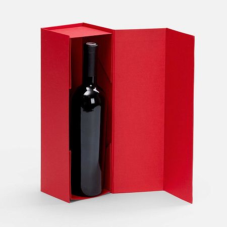 Коробка складная под бутылку Color Jacket Fold, красная