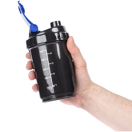 Спортивный шейкер с контейнером Tonus, черно-синий