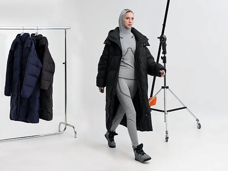 Пуховик унисекс Kapsula, серый, размер XS/S