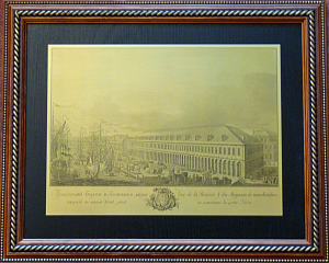 Гравюра "Биржа Вас.О "