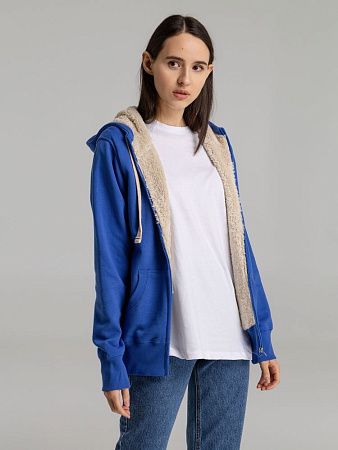 Толстовка унисекс на молнии Sherpa 280, ярко-синяя, размер XXS