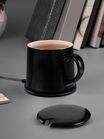 Кружка с подогревом и беспроводной зарядкой dualBase ver. 2.0 Matt, черная