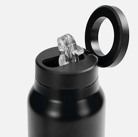 Термобутылка Magnus с магнитным держателем для телефона, черная