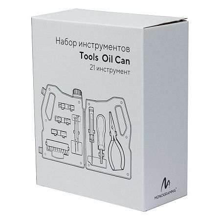 Набор инструментов Tools Oil Can, 21 инструмент,  черный, в пластиковом футляре