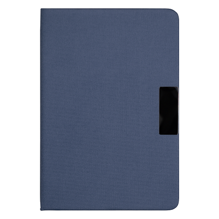 Блокнот А5 Hobard, в твердой тканевой обложке c резинкой в линейку, темно-синий