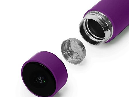 Термос FAMILY MARK LED, индикатор, soft touch