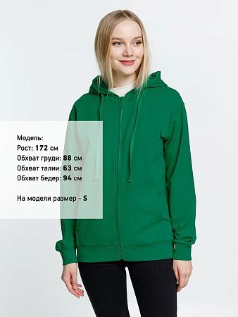Толстовка на молнии с капюшоном Siverga 2.0, зеленая, размер XS