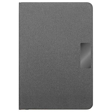 Блокнот Forest Alfa Libra Fabrique А5 с металлическим декоративным элементом, недатированный, в твердой тканевой обложке, темно-серый