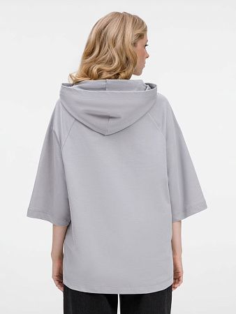 Футболка оверсайз унисекс с капюшоном Neofit, светло-серая, размер XS/S