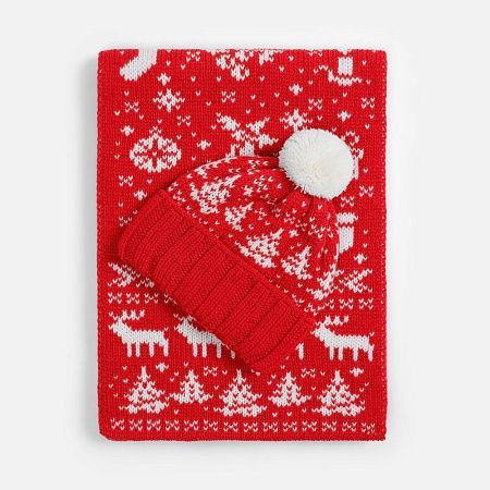 Шапка Holidale, красная с молочным