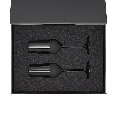 Подарочный набор 2 бокала для шампанского Блэк Эдишн (Black Edition) в черной коробке