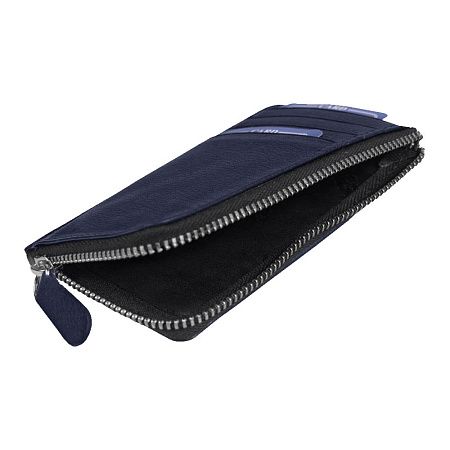 Универсальный футляр для кредитных карт и монет/картхолдер Leather Life из нат. кожи, синий