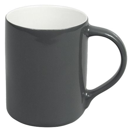 Кружка фарфоровая Casa Grande Magnolia Varnish, глянцевая, серая/белая, 350 мл