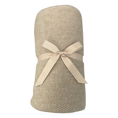 Плед акриловый Super Soft Nature размер 120*160 см, бежевый, плотность 450гр/м2,  в подарочной белой крафтовой коробке с окошком