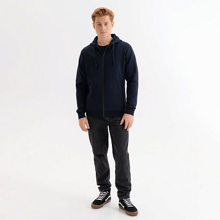 Толстовка на молнии с капюшоном Матео (Mateo) темно-синяя, размер S/M