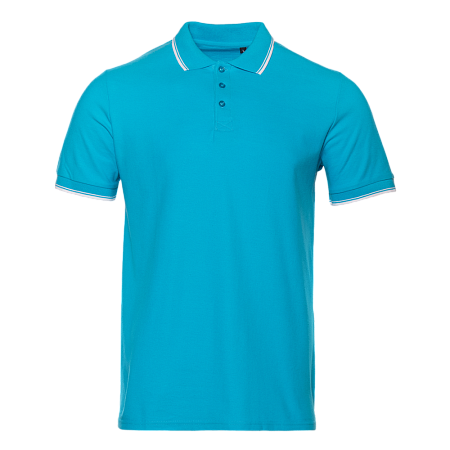 Рубашка поло унисекс STAN с окантовкой хлопок/полиэстер 185, 04T, Бирюзовый,  (32)  (60-62/5XL)