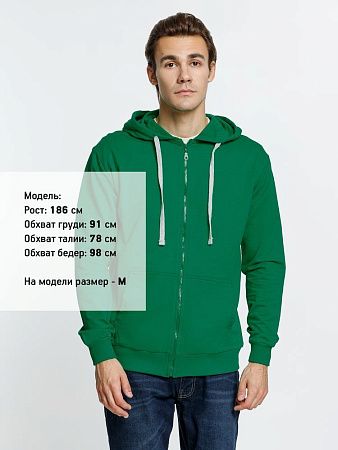 Толстовка на молнии с капюшоном Siverga, зеленая, размер XS