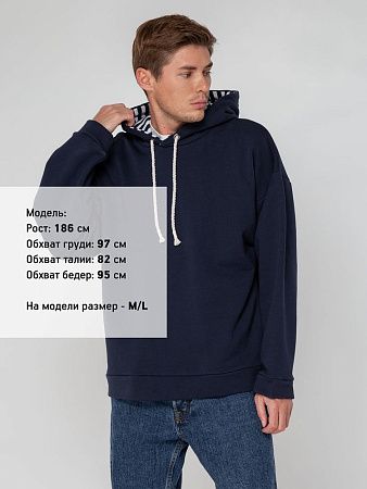 Худи унисекс оверсайз Seamark, темно-синее, размер M/L