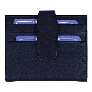 Футляр для кредитных карт и купюр/картхолдер Leather Road из нат. кожи, синий