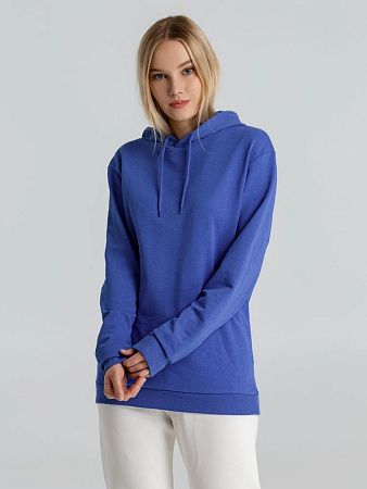 Толстовка с капюшоном унисекс Hoodie, ярко-синий меланж, размер XS