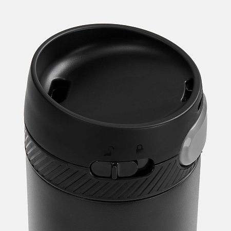 Термостакан X1 с цветной кнопкой, черный с серым