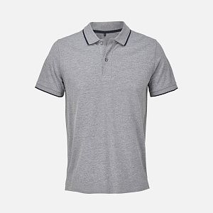 Рубашка поло унисекс Palermo, серый меланж с темно-синим, размер 3XL