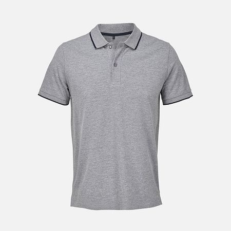 Рубашка поло унисекс Palermo, серый меланж с темно-синим, размер XS