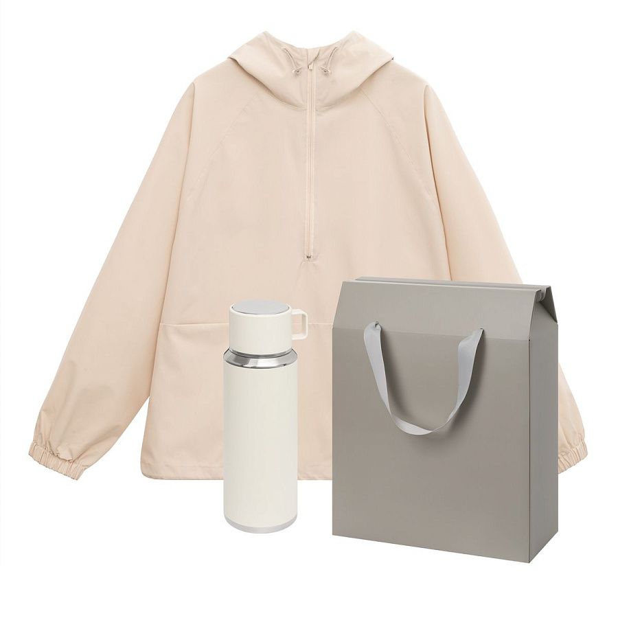 Премиум набор с одеждой Риссман (RISSMAN) (ветровка, термос), бежевый, XL/2XL