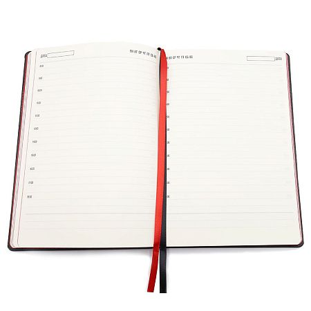 Ежедневник A5 недатированный Efemero в мягком переплёте, черно-красный