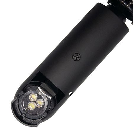 Зонт складной автоматический с фонариком Forest Walker, диаметр 95 см, радиус 21 дюйм, 8 панелей, со светоотражающей полосой в подарочной коробке, черный