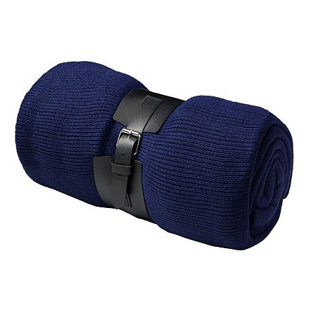 Плед  "Belt"; т.синий; 130 х 180 см; 100% акрил, с поясом