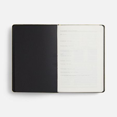 Ежедневник Alanis, недатированный, черный с желтым