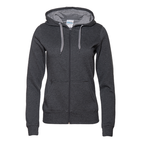 Толстовка женская STAN с капюшоном на молнии футер с начёсом 280, 17W, Тёмный меланж,  (60/1)  (44/S)