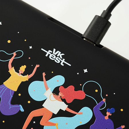 Зарядная станция с часами 15W Флейм (Flame), черная