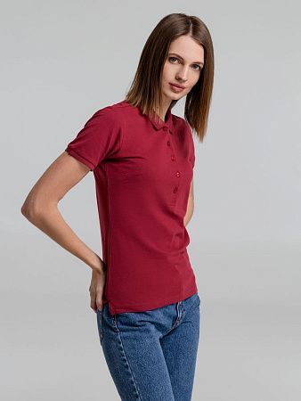 Рубашка поло женская Neptune, вишнево-красная, размер S
