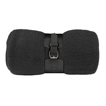 Плед  "Belt"; чёрный; 130 х 180 см; 100% акрил, с поясом