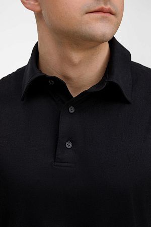 Рубашка поло унисекс Senti, черная, размер S