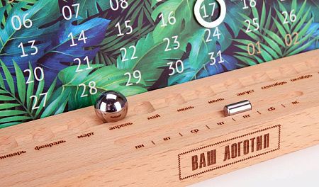 Настольный вечный календарь с магнитным блоком, дерево