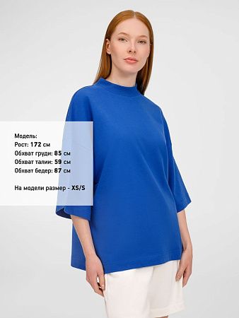 Футболка оверсайз унисекс T9, синяя, размер XL/2XL