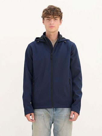 Куртка софтшелл с капюшоном мужская Race Men, темно-синяя, размер S