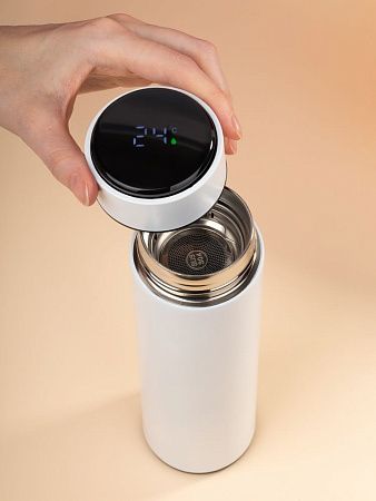 Смарт-бутылка с заменяемой батарейкой Long Therm, белая