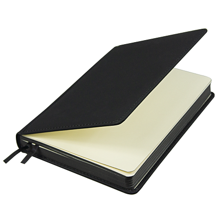 Ежедневник полудатированный Classic Soft А5, черный, в твердой обложке с поролоном