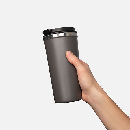 Термокружка вакуумная Палермо (Palermo), серая, матовая поверхность